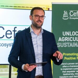 James Neilson, the Supply Chain Director of Cefetra Ltd, is talking to the audience during an event of Cefetra Ecosystem Services